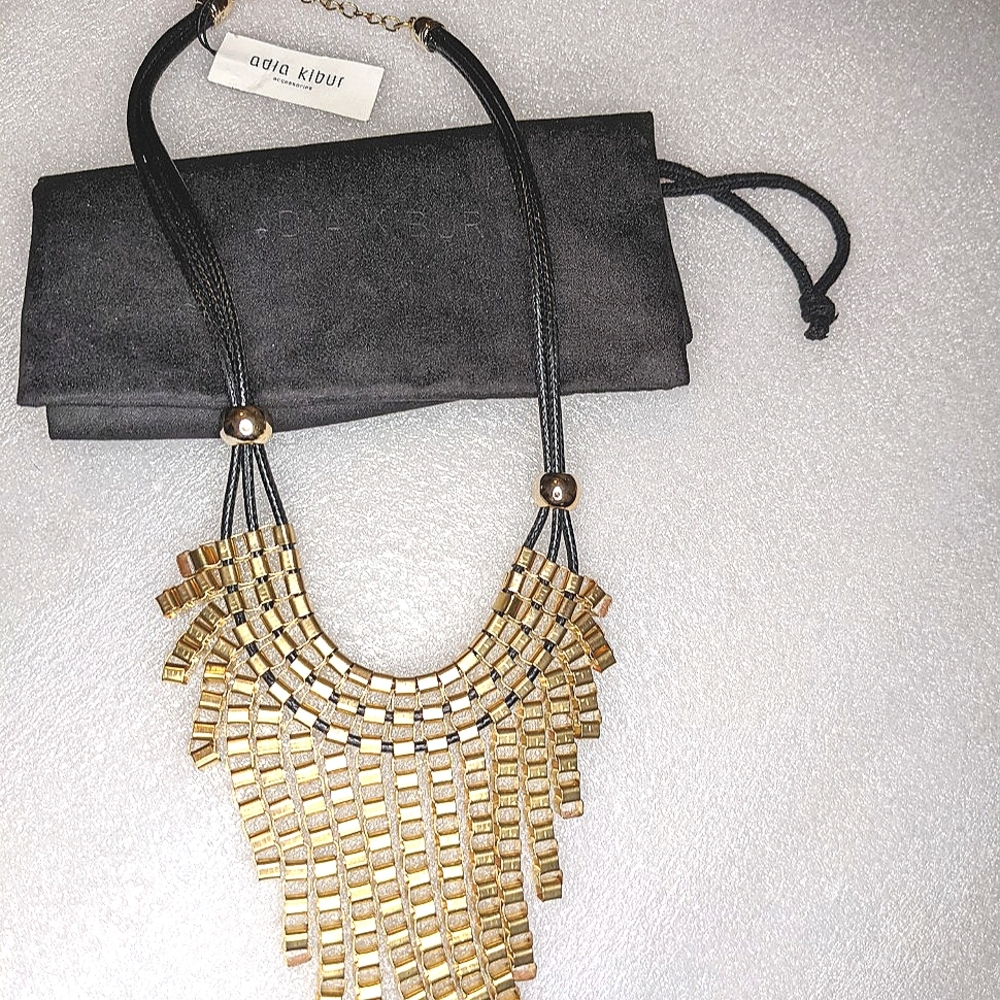 Deleting Soon 10/22! Adia Kibur Gold Link Bib Necklace with Tags Attached - Picture 8 of 8